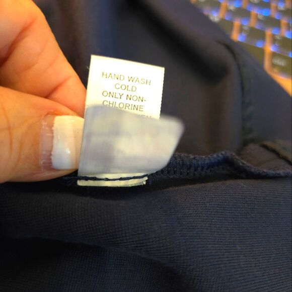 Banana Republic Gail Sheath Sleeveles Dress Elegant Navy Blue Ruffle Top Size 6 - Picture 12 of 13